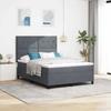 Box Spring Bed with Mattress Dark Gray 140 x 190 cm Velvet