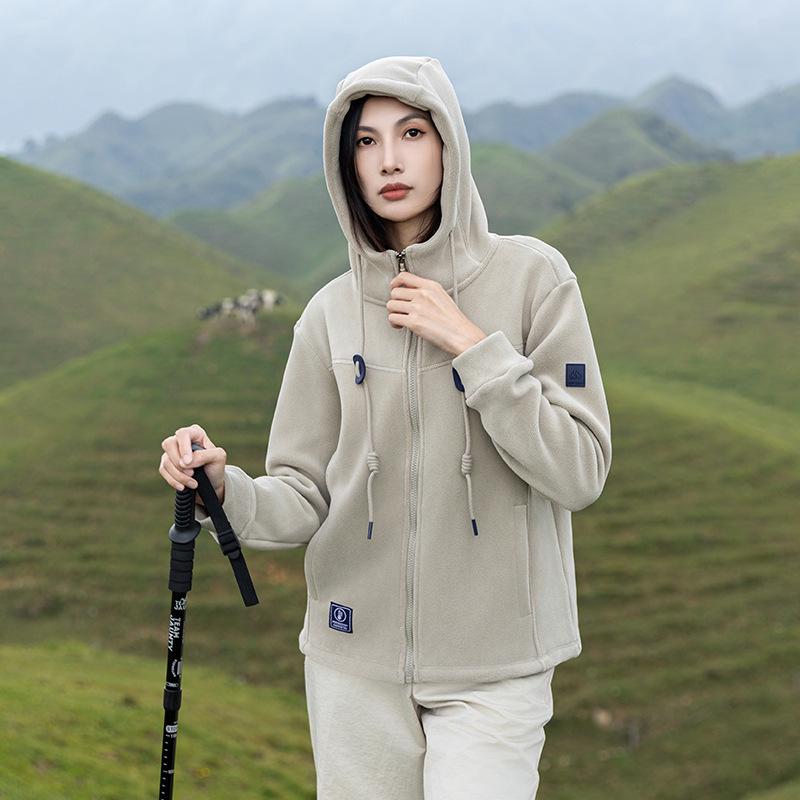 Women's Plus Size Polar Fleece Jacket - Autumn/Winter New Arrival, Anti-Static, Velvet Running, Thousand Island Style
