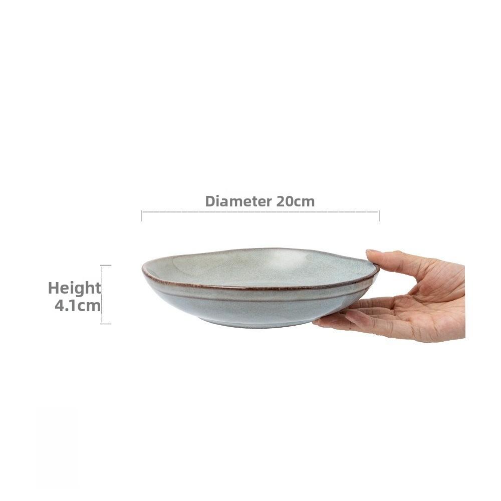 1 Stück Retro Runde Salat Nudel Schüssel Japanischer Stil Keramik Material Gute Qualität Suppenschüssel Geschirrset Haushaltswaren