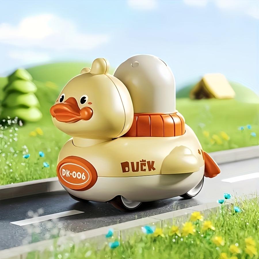 Adorable Push Toy Duck Car, Little Yellow Duck Press and Go Sliding Vehicle,No Battery Required,Durable ABS Material, Teen Birthday Party Holiday Gift