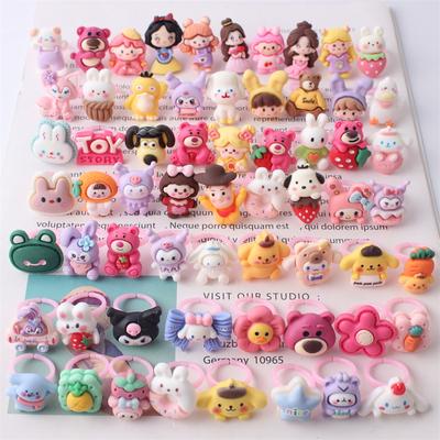 10Pcs cartoon harz kinder ring Süße blume ring matte ring geschenk