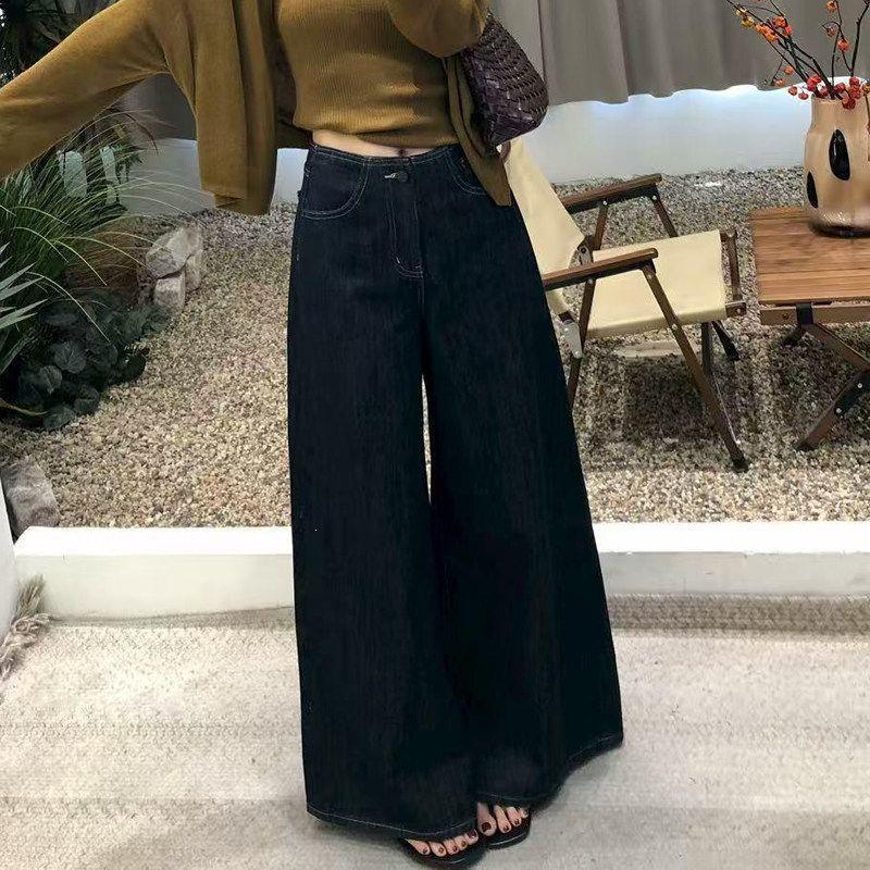 

Women s Retro Style High Waist Wide Leg Jeans - Slimming, Loose Fit, Versatile, 2026 Spring Collection L 53-58kg