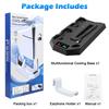 3 Mode Cooling Fan for PS5 Vertical Stand 2 Controller Charging Dock for PS5 Slim Disc Digital Edition