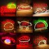 HOT DOGS Neon Lights for Wall Decoration BBQ LED Signs Fast Food Restaurants Christmas Birthday Party Gifts Wall Decorative