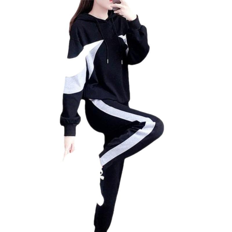 Sportswear Suit Women's Spring and Autumn Fashion Korean Style Loose Student Sweatshirt Casual Two-piece Set