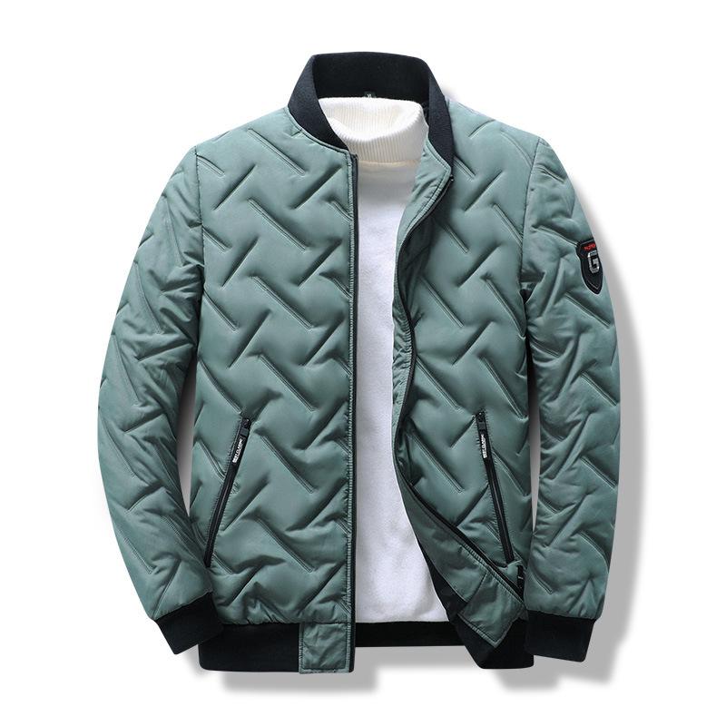 Men's 2024 Autumn Short Stand Collar Cotton Jacket - Korean Style, Trendy, Lightweight, Military-Inspired.
