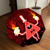 1 stuks Gravity Falls Bill Cipher Automatische Vouwparaplu - Compact 8-Rib Ontwerp, Duurzaam Plastic & IJzer, Lichtgewicht voor Buiten Dagelijks Gebruik, a0929173