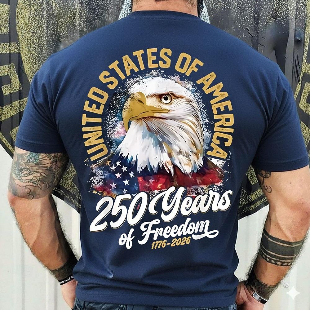 4th of July 2026 250th Memorial Day Men's Patriotic Designer Patriot Short Sleeve T-Shirt