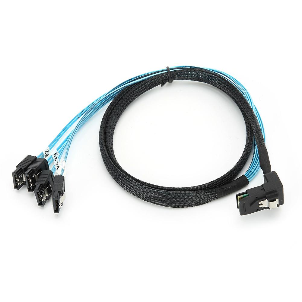 Mini SAS 36PIN Kabel Hardware 90 Grad auf 4SATA Internes Festplattenkabel H0206 1 Meter