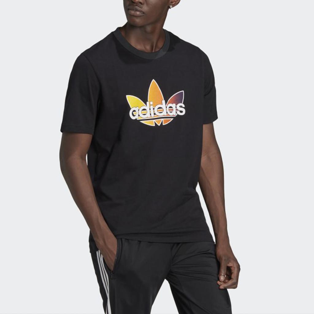 Adidas Originals Sprt Graphic Gradient Logo Crew Neck T-Shirt Men Tops Black GN2441