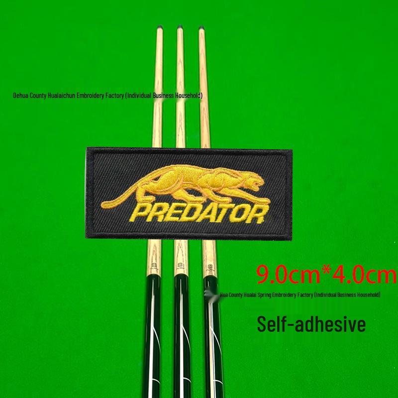 Billiard Cue Case Velcro Patch: Embroidered Logo Self-Adhesive Wrap Badge