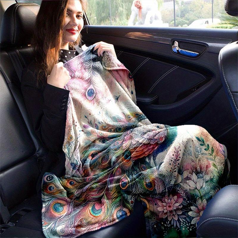 1pc Peacock & Flowers Blanket Soft Throw for Home Decor, Gift Idea