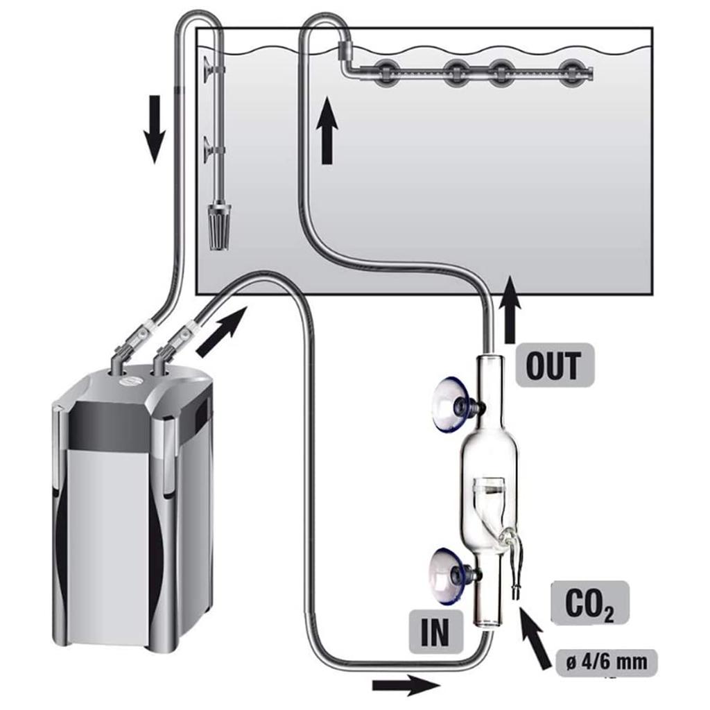 Glas Inline CO2 Diffusor für Aquarium Pflanzen für Tank Aquarium Zubehör Zubehör