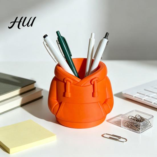 Cute Desk Accessory Hoodie-shaped Pen Holder 3D Sweatshirt Large Capacity Organizer Scratch-resistant Fun Desktop Stationery Storage for Office Study