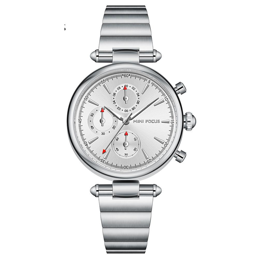 Women's Watch Fashionable Casual Women's Watch Multifunctional Waterproof Quartz Watch Steel Band Women's Watch