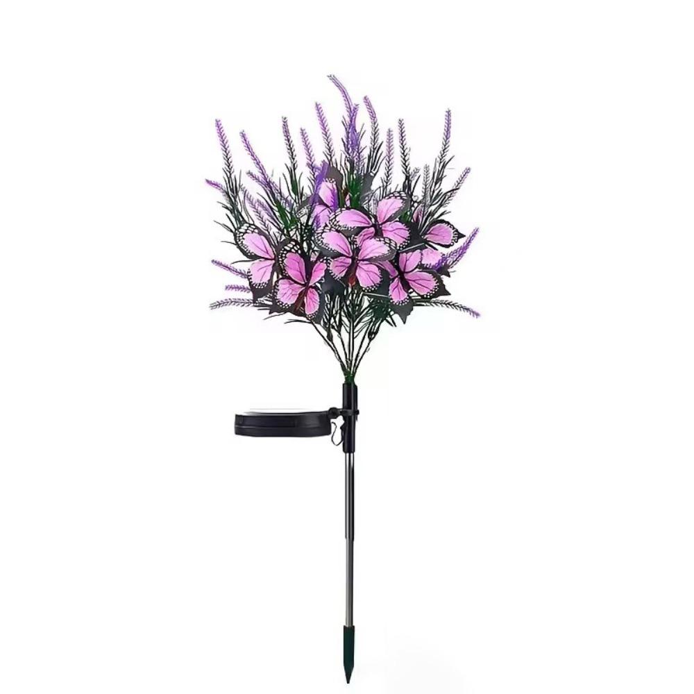 Simulated Flowers Butterfly Tree Stake Lights Artificial Marigold Shy Grass Lights Outdoor Garden