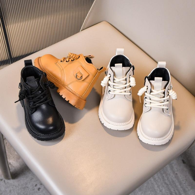 New Children's Soft-Sole Martin Boots | Stylish Yellow Boots for Boys & Girls, Side-Zipper Boots for Toddlers & Young Kids