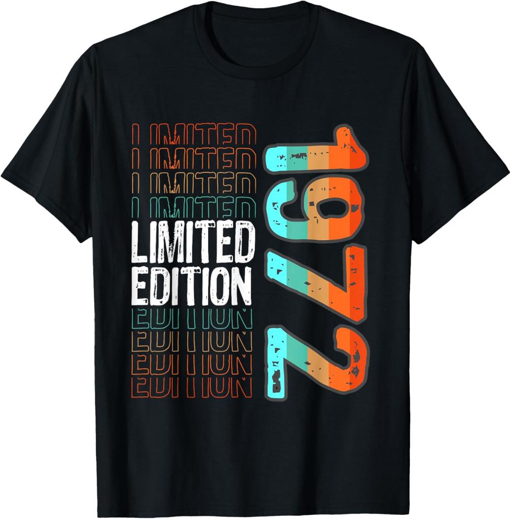 1972 Limitierte Auflage 54. Geburtstag Geboren 1972 Unisex Hals Kurzarm T-Shirt Lässig Personalisierte Kleidung Camisas Streetwear