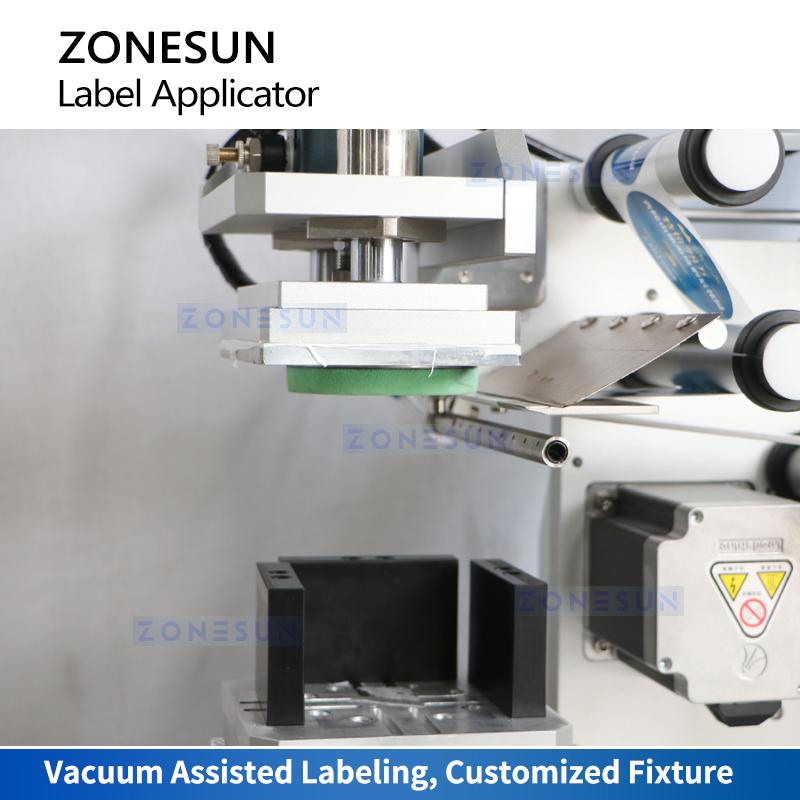ZONESUN ZS-TB802 Auto Flat Surface Labeling Machine Tabletop Label Applicator for Square Box Flat Bottle Jar Lid High Precision