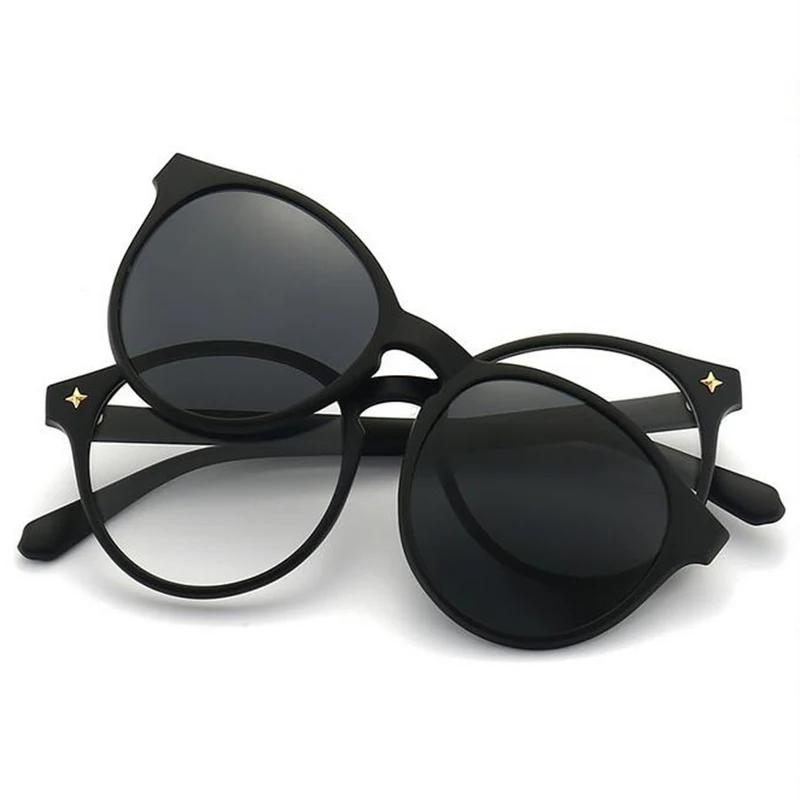 

Round Sun Clips On Glasses Women Magnetic Sun Glasses Myopia Glasses 0 -1.0 -2.0 To -6.0 0