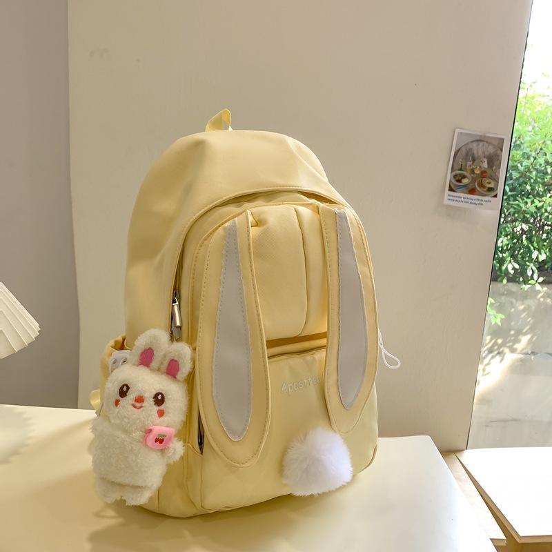 School bag female Harajuku high school student cute rabbit ears backpack campus versatile girl backpack