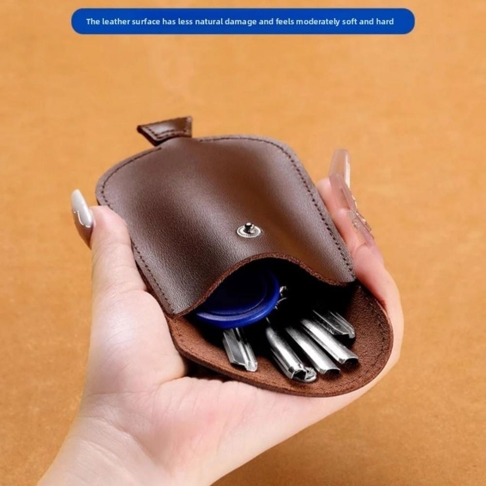 Mini Key Holder Household Multi-Functional Key Case Large Capacity Faux Leather Key Chain Key Bag For Cars, Office, Travel