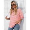YYFS Women's Fashion Casual Stripe Print Long Sleeve Hooded Hoodies & Sweatshirts