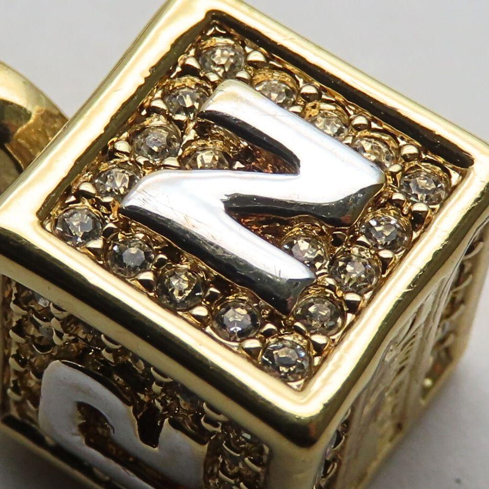 Used NINA RICCI Necklace metal/Rhinestone 16.9g gold Cube