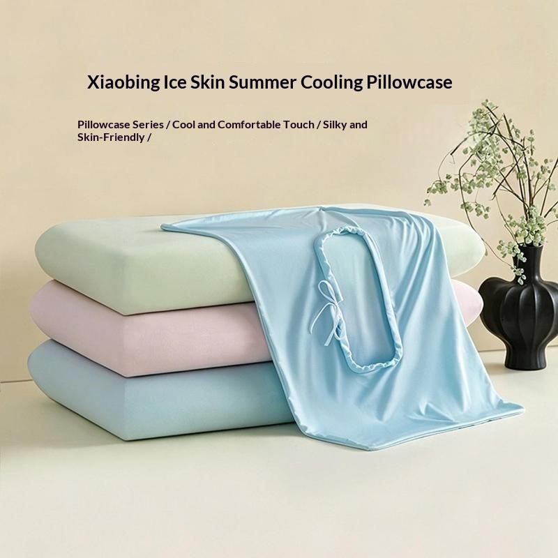 Summer Cooling Ice Silk Pillowcase Washable Breathable Air Conditioning Pillow Cover for Home Hotel Bedding Decor