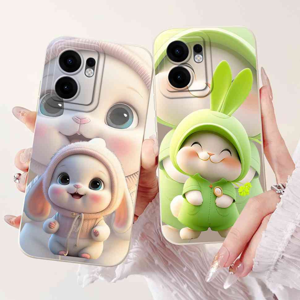 Flower Rabbit Case For OPPO Reno 13F 4G 5G Silicone Soft Cover For OPPO Reno13 F Reno13F 5G CPH2699 2025 Fundas Capas