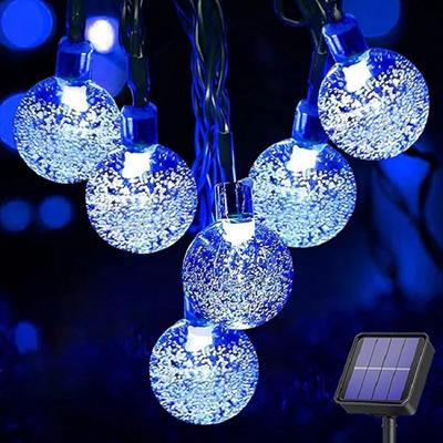 Sluneční křišťálový glóbus LED řetězová světla 60 LED 8 režimů osvětlení IP65 Pohádkové světlo Vánoční girlanda na zahradní párty