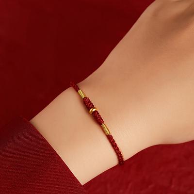 Fashionable Hand Woven Red Color String Bead Bracelet, Adjustable Bracelet for Couples, Holiday Party Accessories Gifts