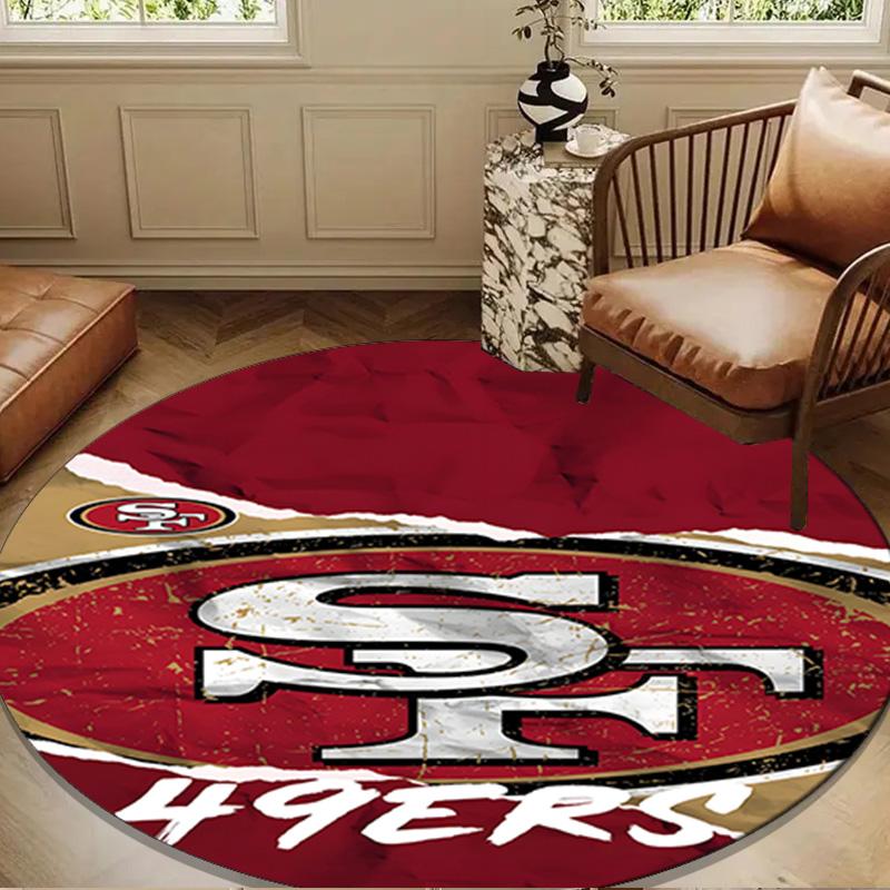 San Francisco Football Round Mat, Anti-slip Circle Carpet Chair Rug For livingroom,Bedroom, Doormat Home Decor Gift Christmas Gifts