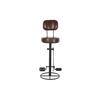 Tabouret noir métal marron cuir (45 x 46 x 118 cm)