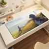 Large Gaming Desk Mat Antislip Rubber Base Stitched Edges Mythical Anime Character Beach Print Nonslip Extended Mouse Pad