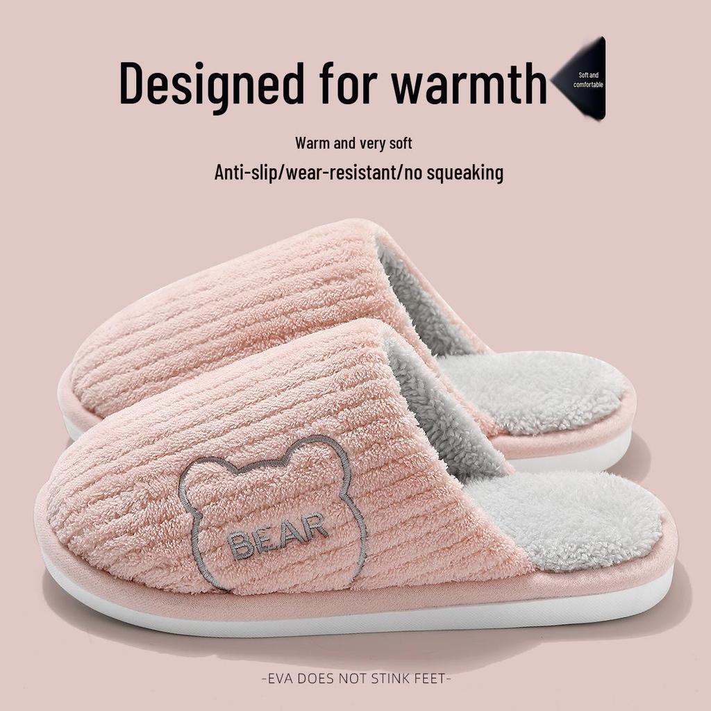 Pantofole Invernali da Uomo 2025 in Peluche di Cotone per Interni/Esterni - Suola Spessa e Tallone Coperto.