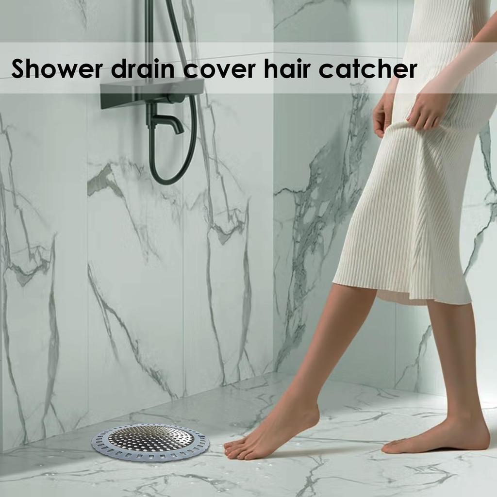 Flat Round Drain Hair Catcher, Shower Bathtub Sink Drain Strainer, Bathroom Drain Hair Trap Filter