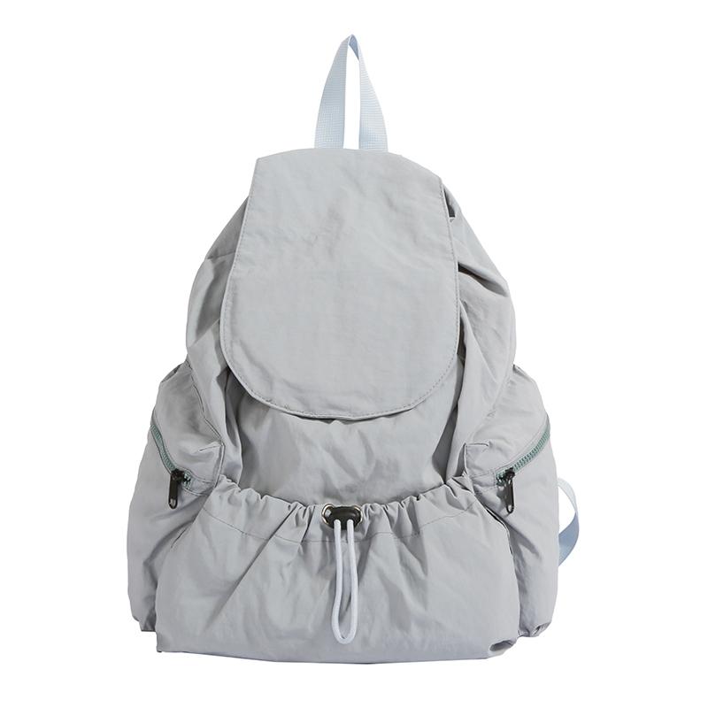 Korean Version of Fashionable Nylon Solid Color Schoolbag 2026 Spring New Versatile Lightweight Travel Bag Large-capacity Student Schoolbag