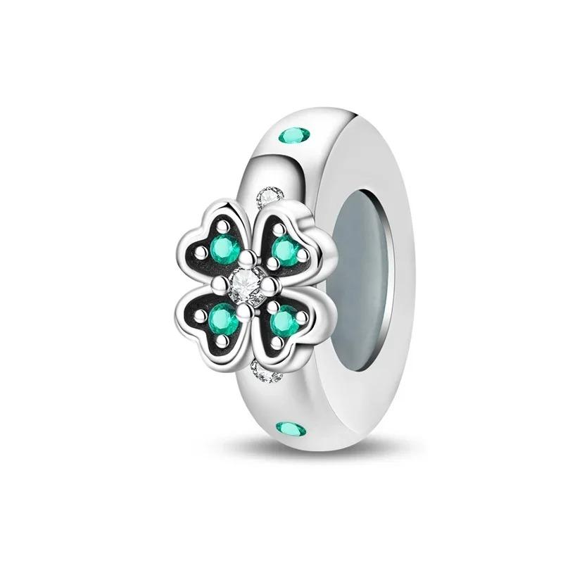 

925 Silver Cherry Blossoms Charms Beads for Women Romantic Bracelets Necklace Jewelry Gift