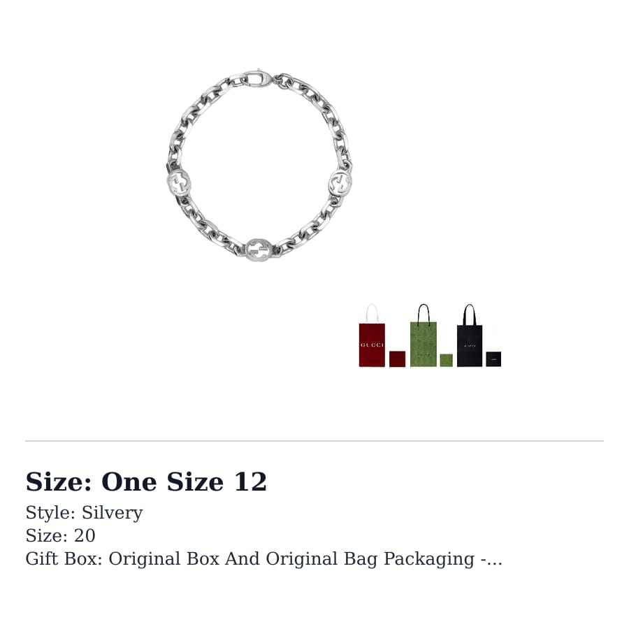 Gucci 925 Sterling Silver Bracelets Unisex Silver 620798-J8400-0811