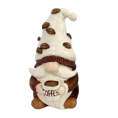 Unique Handmade Coffee Gnome Resin Coffee Theme Dwarf with Coffee Cup Coffee Mini Desktop Decor Coffee Bar