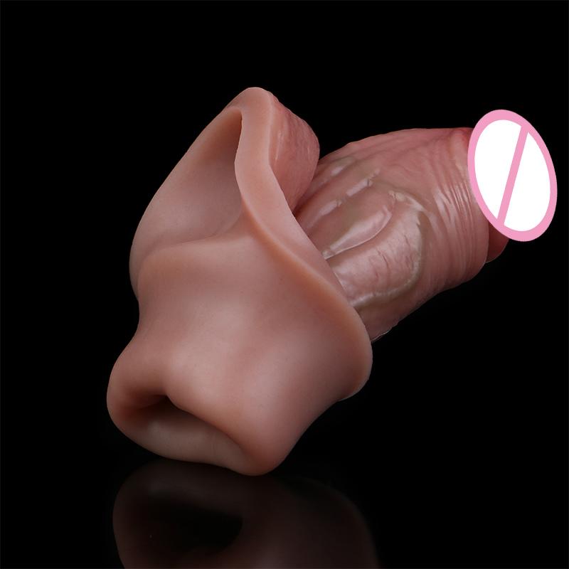 SXXY Reusable Silicone Condom Enlargement Penis Sleeve Extender Enhancer Penis Cocks Cover Adult Sex Toys for Men