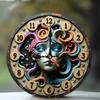 25x25cm Wood Wall Clock with a Hanging Hook for Keys or Jewelry