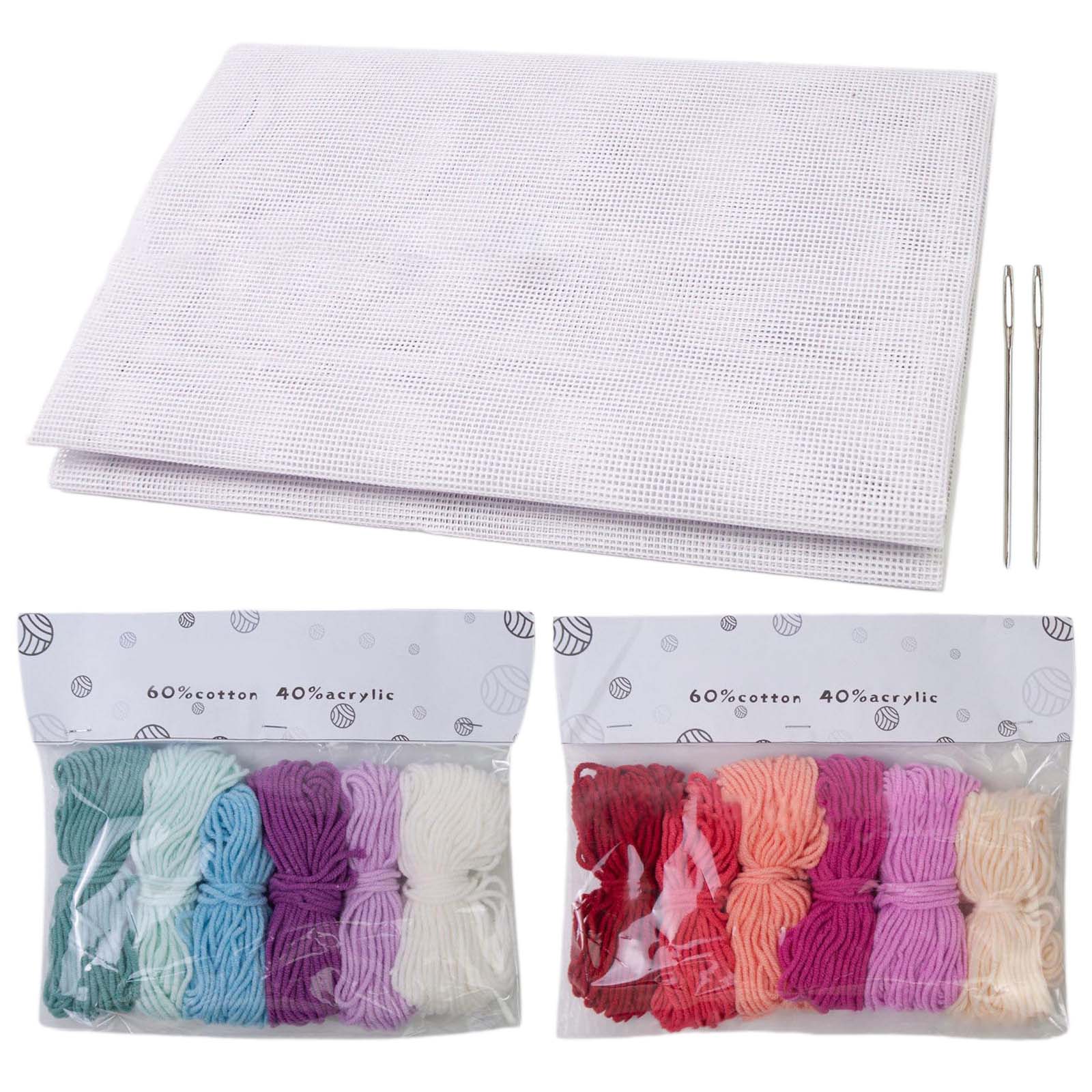 

14CT Канва для вышивания иглой с набором пряжи для вышивания, сетчатые листы, практичные сетчатые листы для вышивки B