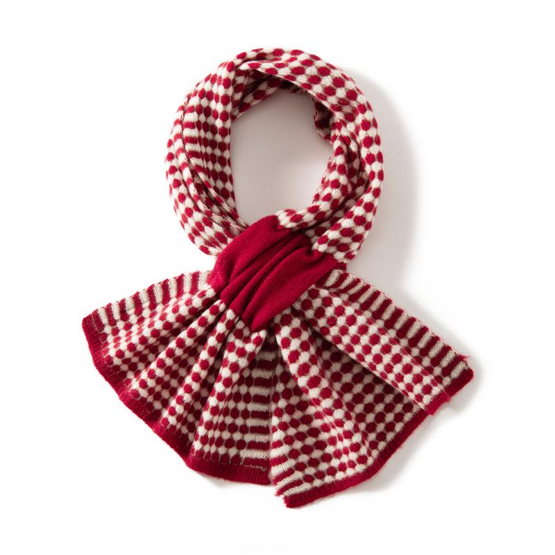 Women's 100% Pure Cashmere Plaid Scarf - Warm, Versatile, Fashionable for Autumn/Winter