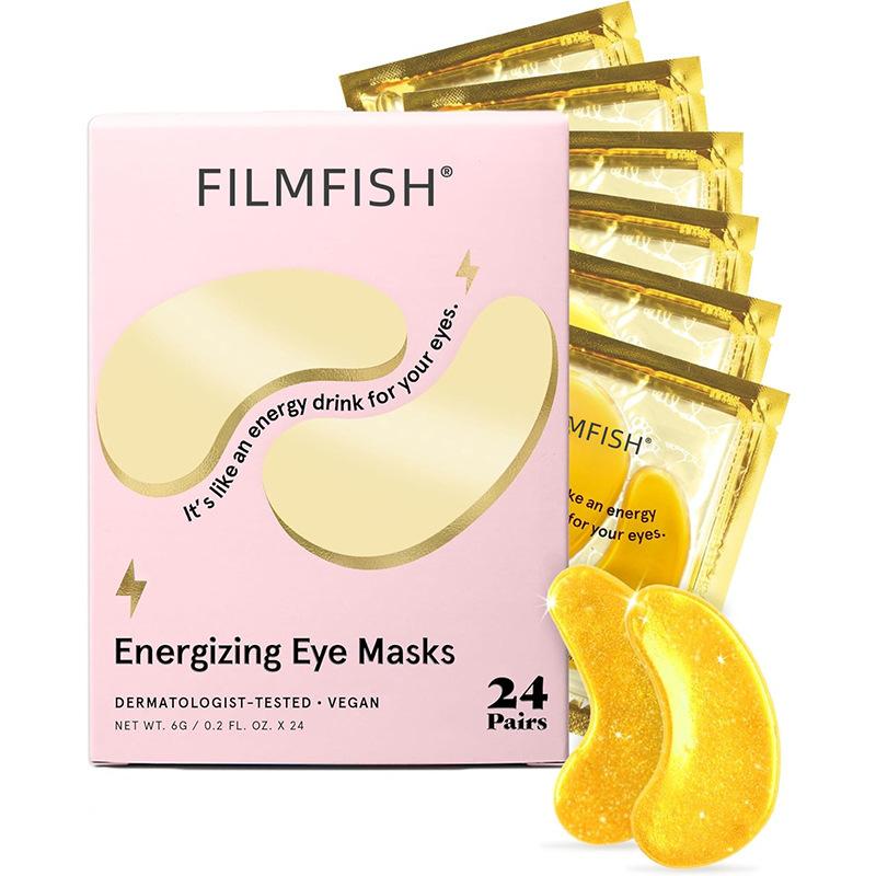

Award-winning eye mask-gel eye mask suitable for dark circles, (6 pairs, golden) белый