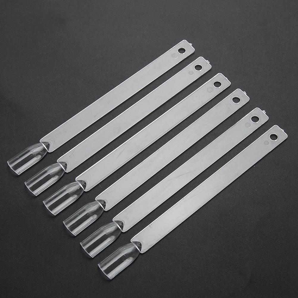 100Pcs Celsius Bag Fan False Nail Tip Stick Manicure Polish Gel Display Practice Tools(White)