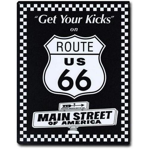 Route 66 Get Your Kicks Металлическая табличка Декор в стиле Americana Гараж Бар Мужская берлога Искусство 20x30cm(7.8x11.8inch)