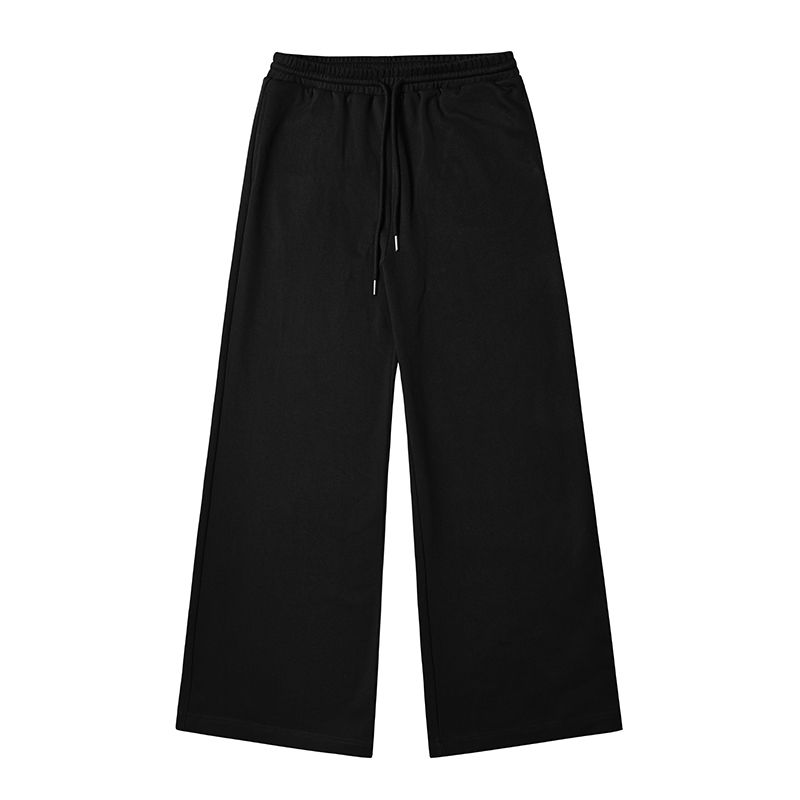 

Casual Terry Cotton Elastic Waist Drawstring Mop Sweatpants Black S(In stock)