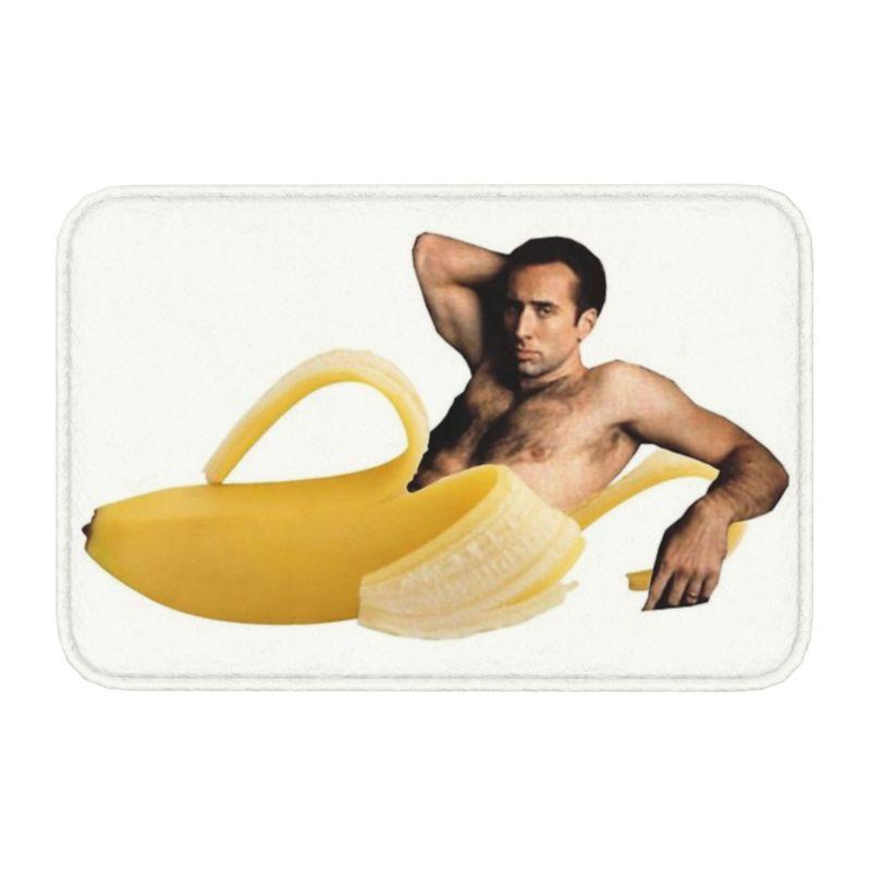 Tapis de porte personnalisé Meme Chat Nicholas Cage Antidérapant Entrée Cuisine Salle de bain Porte Tapis de sol Salon Tapis Tapis Tapis de pied 40cmx60cm